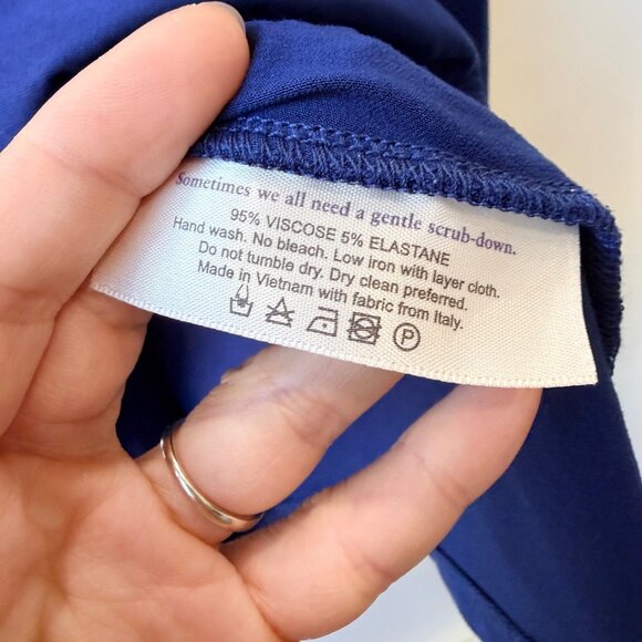 MM Lafleur The Octavia Top Regent Blue V Neck Crossover Women’s Size S A143 - Picture 5 of 6